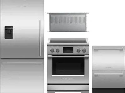 4 Piece Package Includes Refrigerator, Range, Hood And Dishwasher